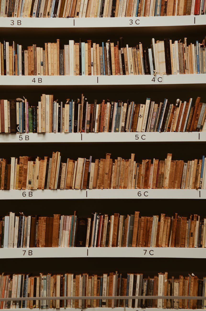 books file on book shelves